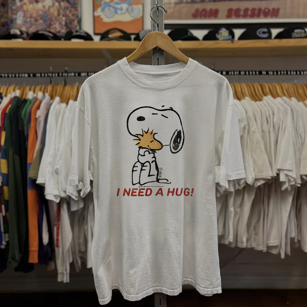 Rare Peanuts I Need A Hug , White Tee